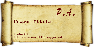 Proper Attila névjegykártya